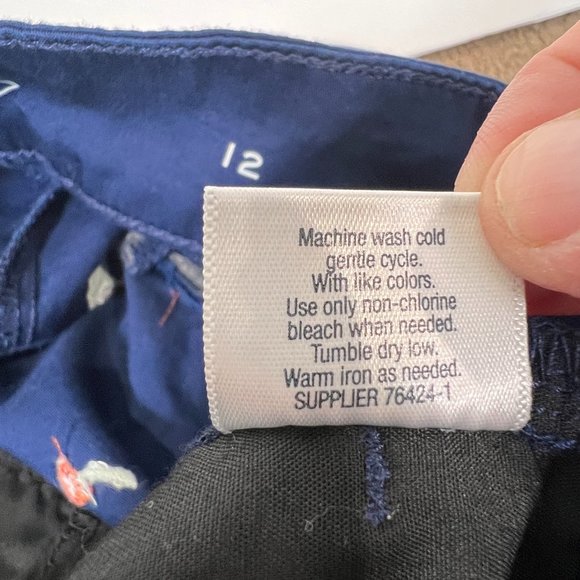 St John's Bay Navy Chino Shorts with Embroidered Cherries Size 12 - Picture 8 of 8